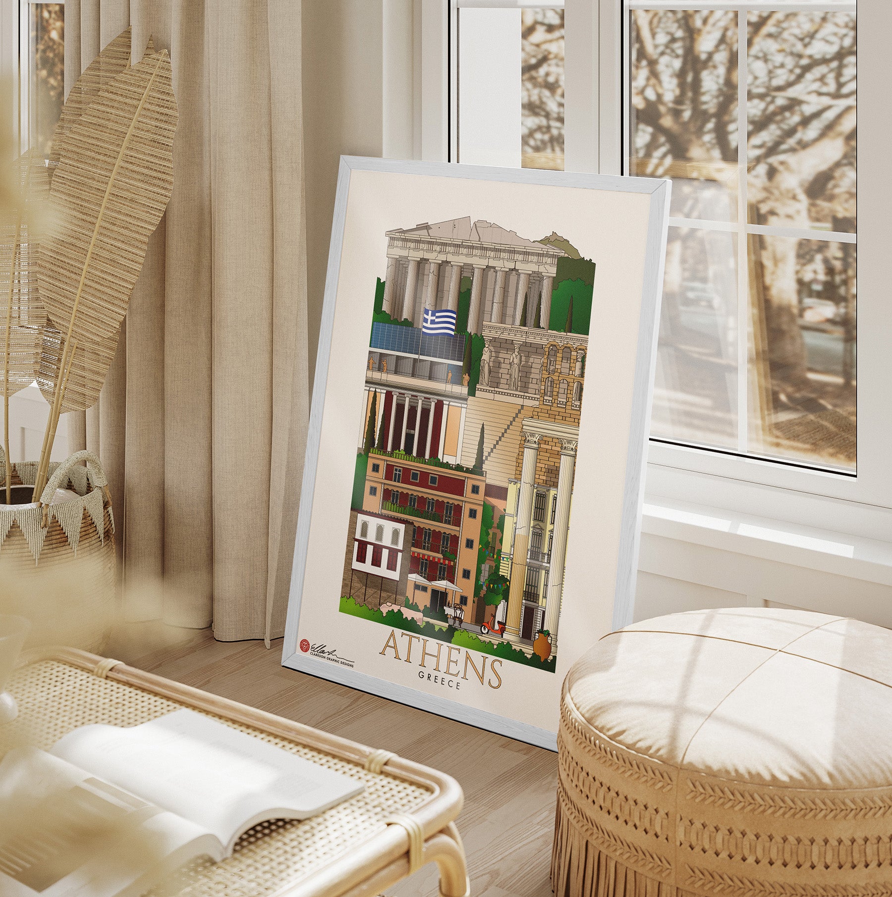 Athens Greece WORLDSCAPE COLLECTIVE print souvenir near window