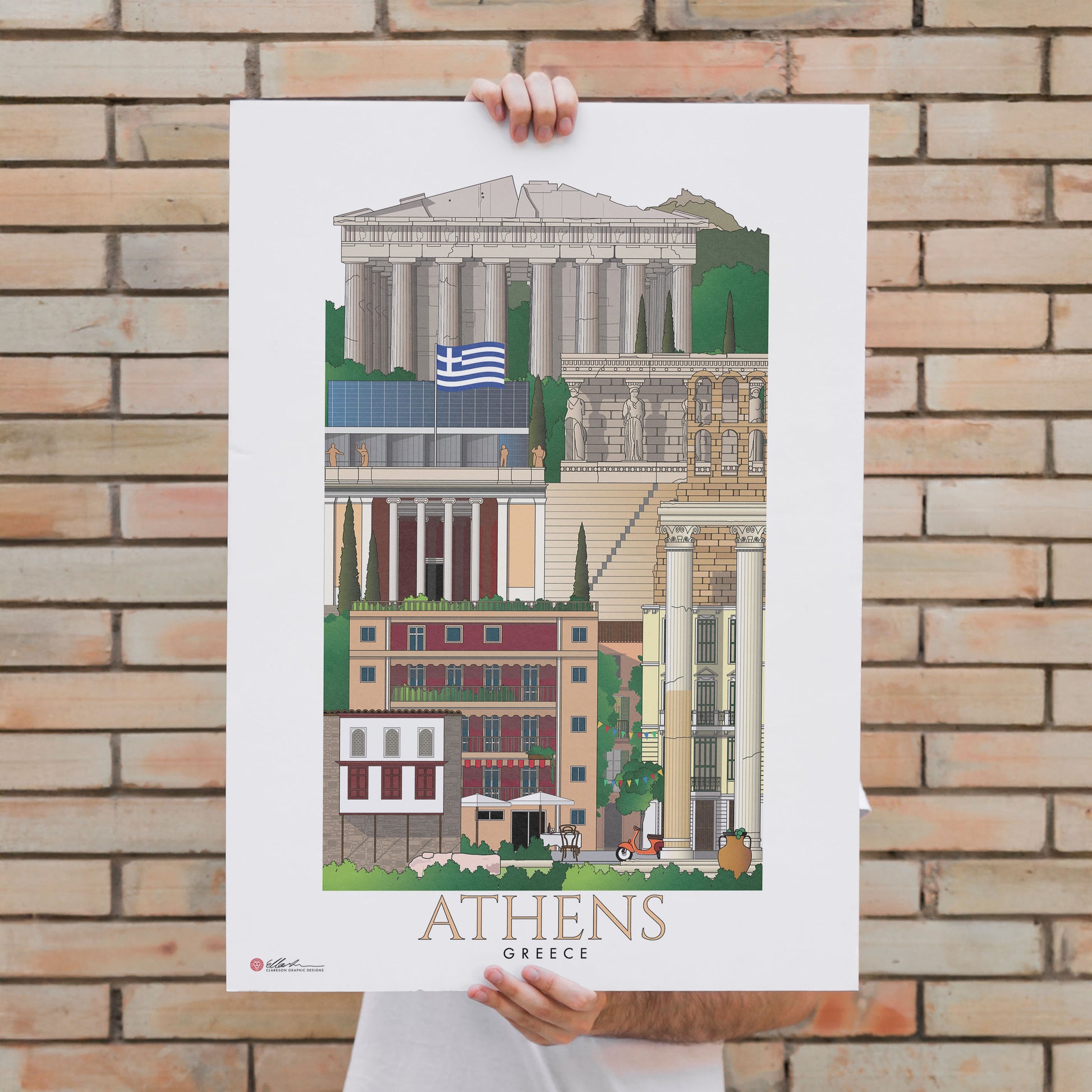 Athens Greece WORLDSCAPE COLLECTIVE print souvenir unframed hung