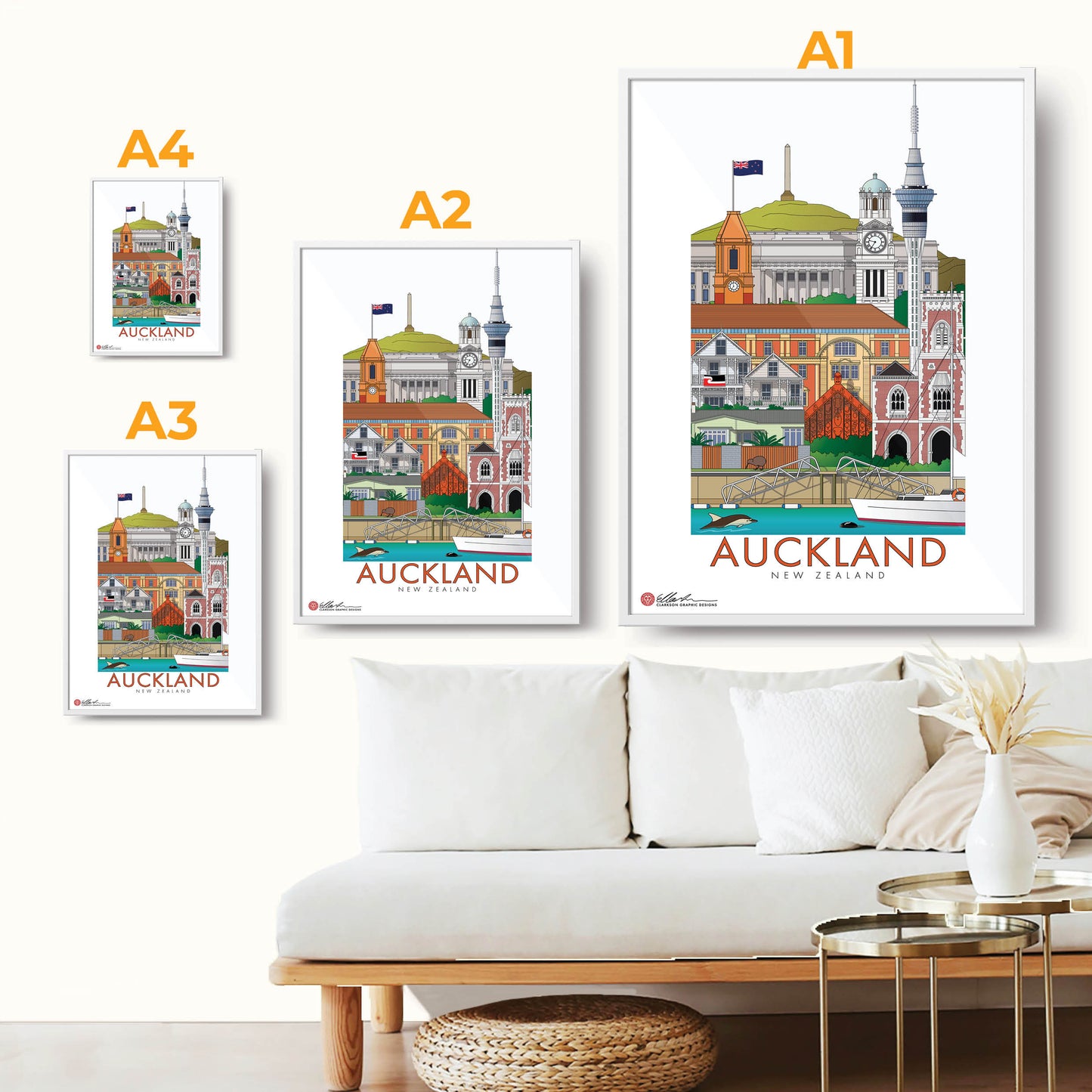 Auckland New Zealand artwork multiple sizes