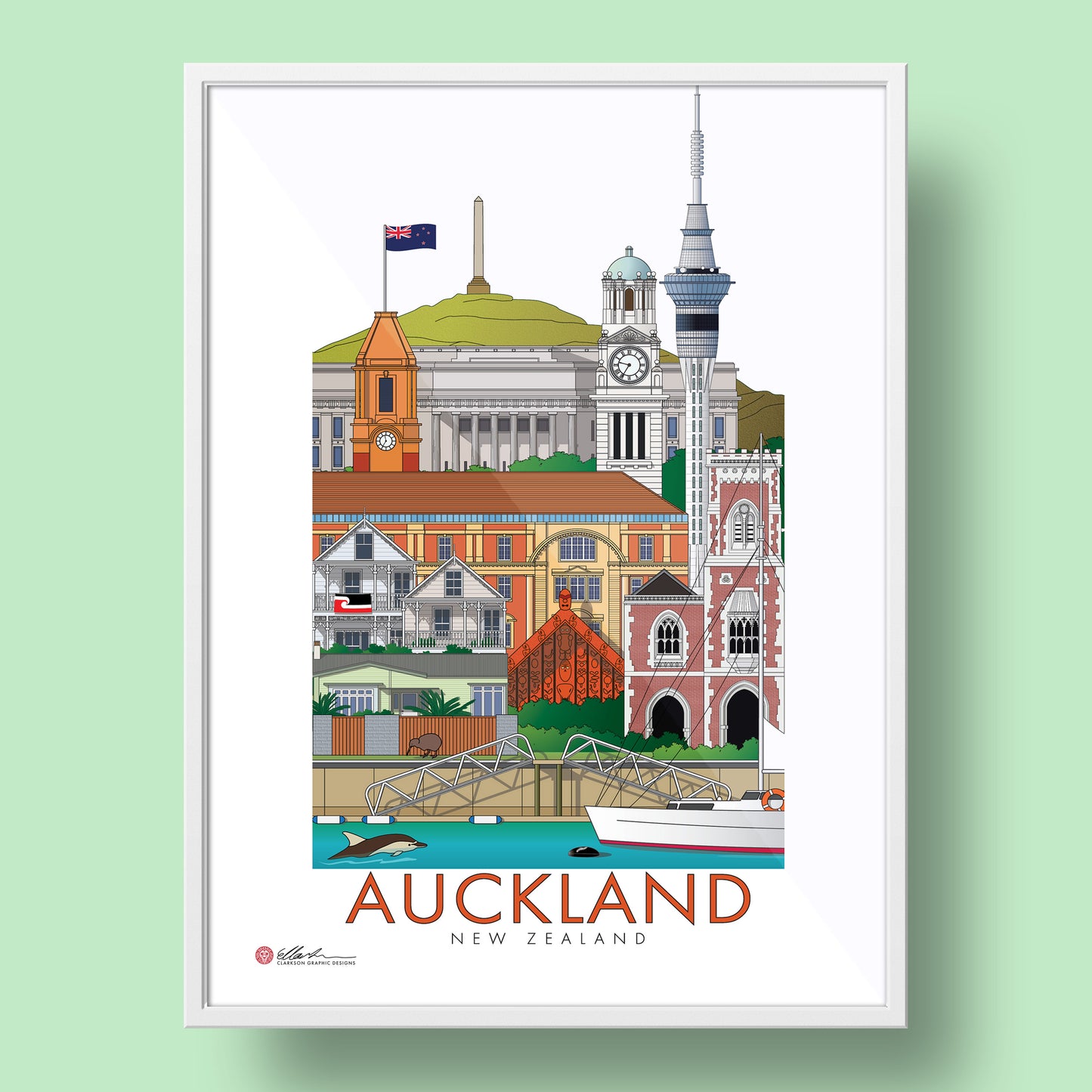 WORLDSCAPE COLLECTIVE Auckland New Zealand artwork print Framed print front