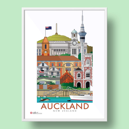 WORLDSCAPE COLLECTIVE Auckland New Zealand artwork print Framed print front