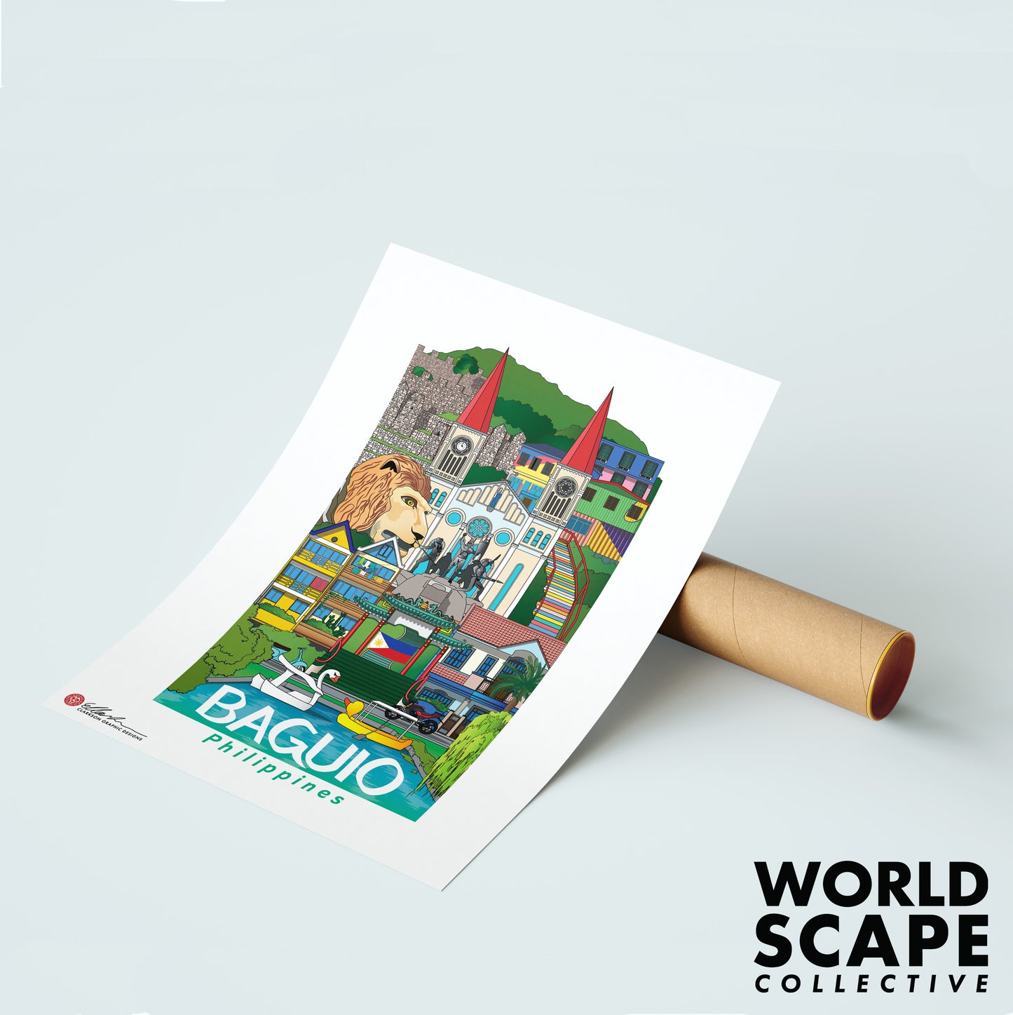 Baguio Philippines artwork souvenir print