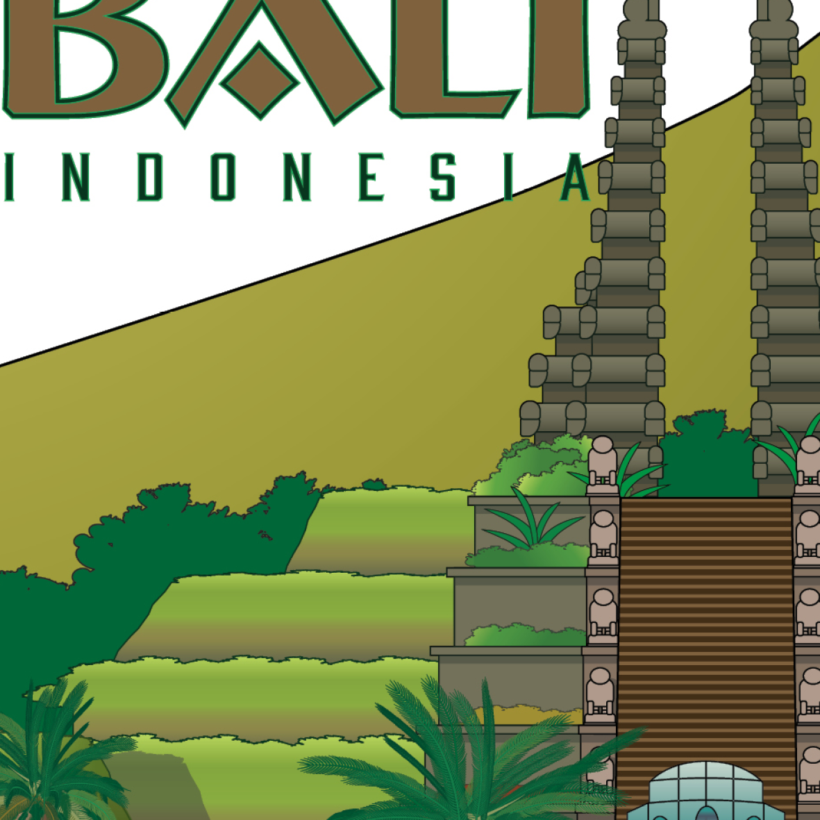 Bali Indonesia souvenir print artwork expanded