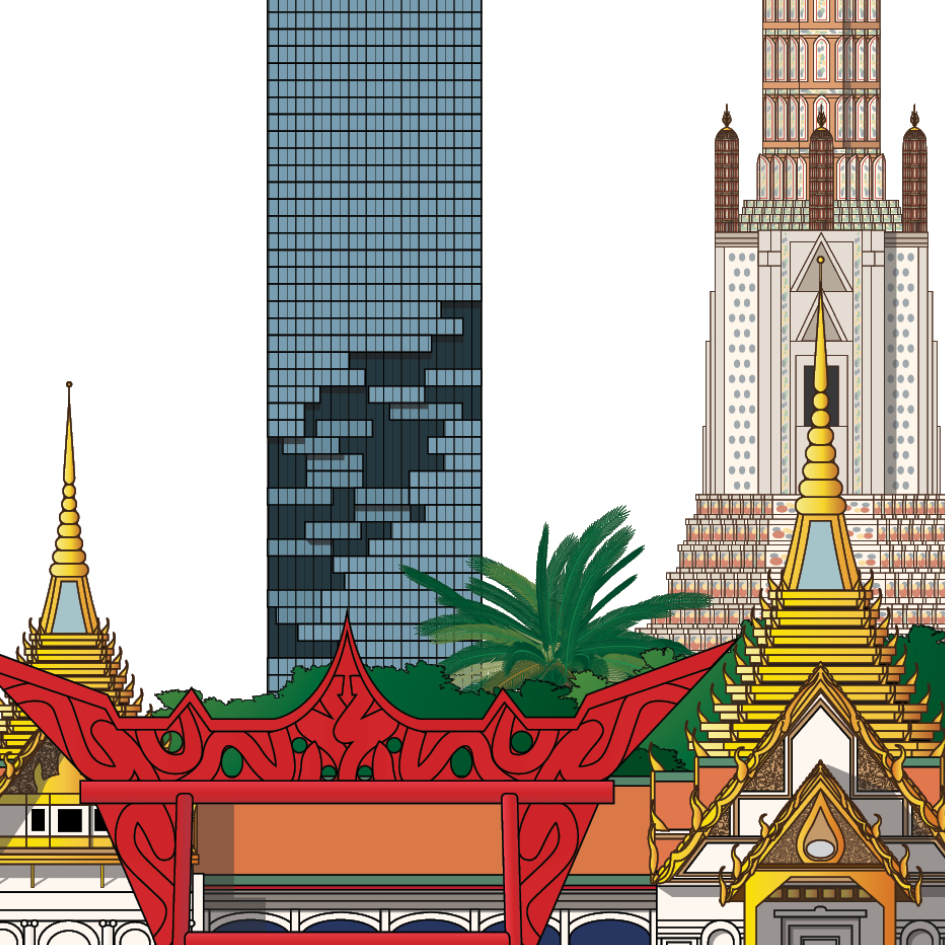 Bangkok Thailand souvenir artwork print expanded