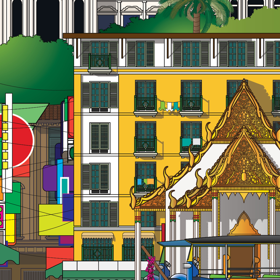 Bangkok Thailand souvenir artwork print expanded 4