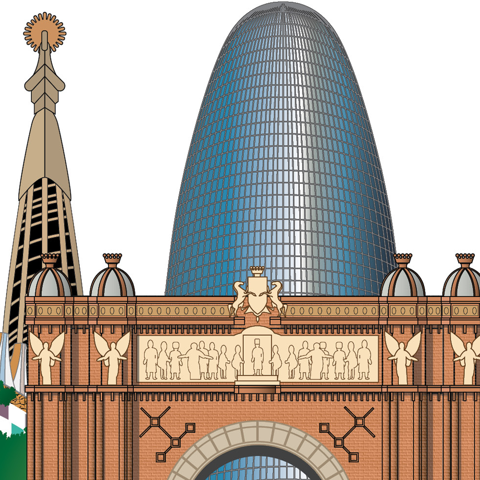 Barcelona Spain WORLDSCAPE COLLECTIVE artwork souvenir print expanded4