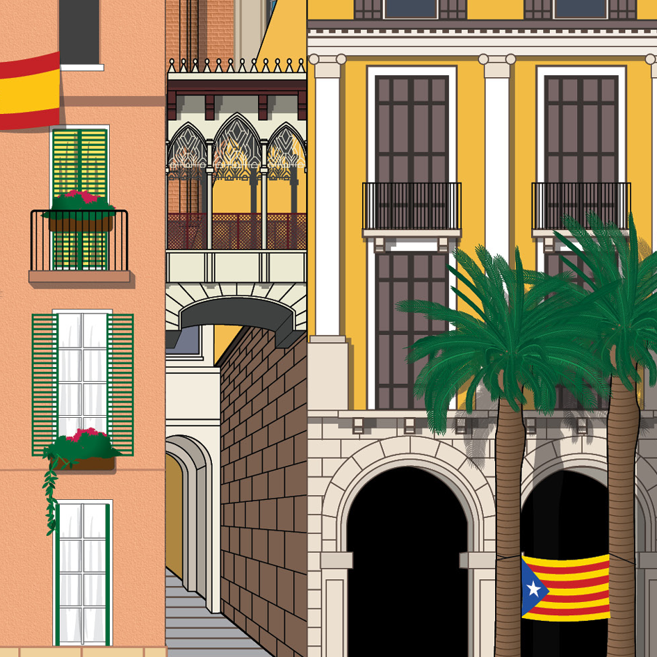 Barcelona Spain WORLDSCAPE COLLECTIVE artwork souvenir print expanded3