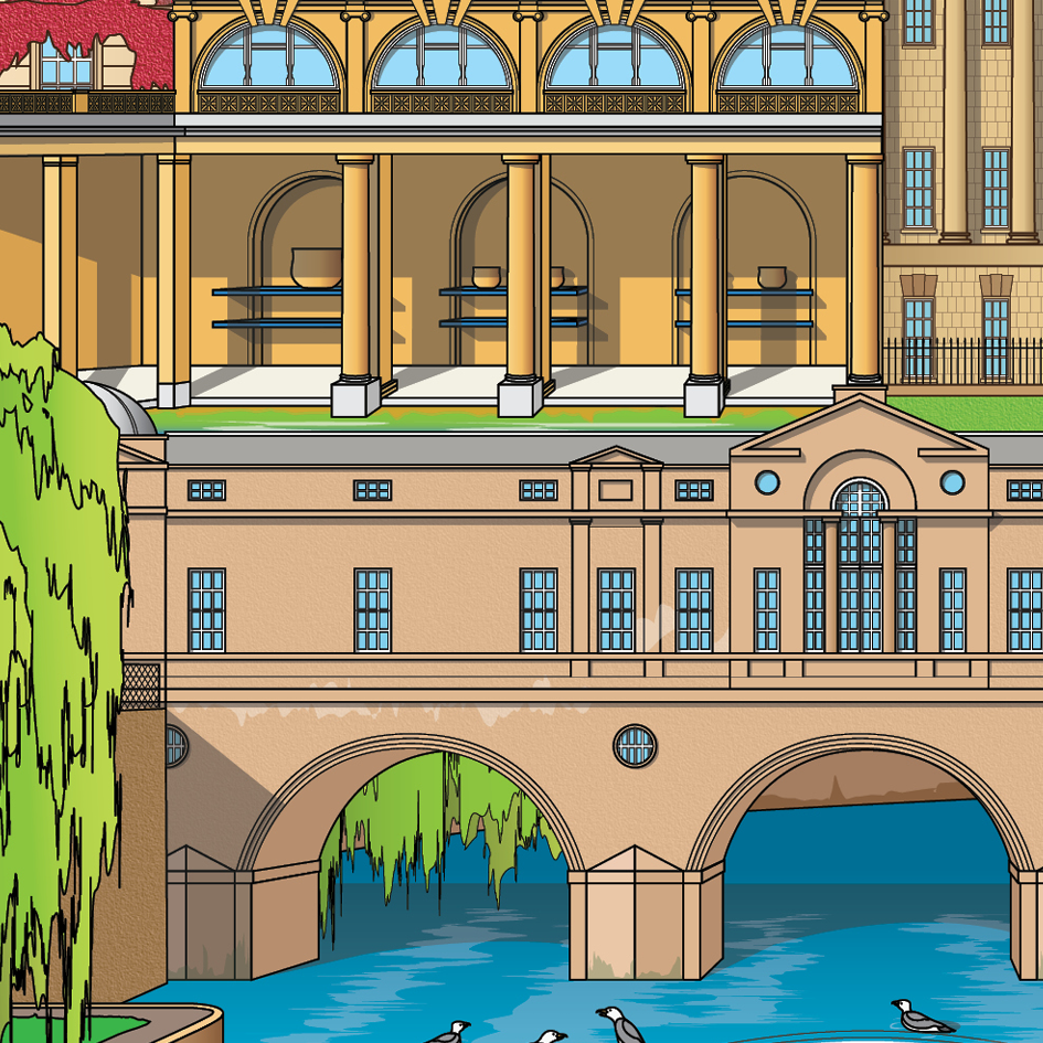 Bath England UK Britain WORLSCAPE COLLECTIVE artwork souvenir print expanded3