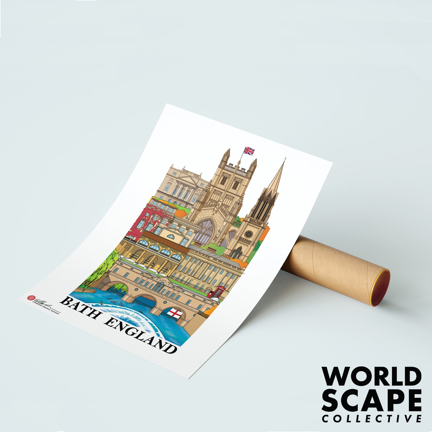 Bath England UK Britain WORLSCAPE COLLECTIVE artwork souvenir print unframed