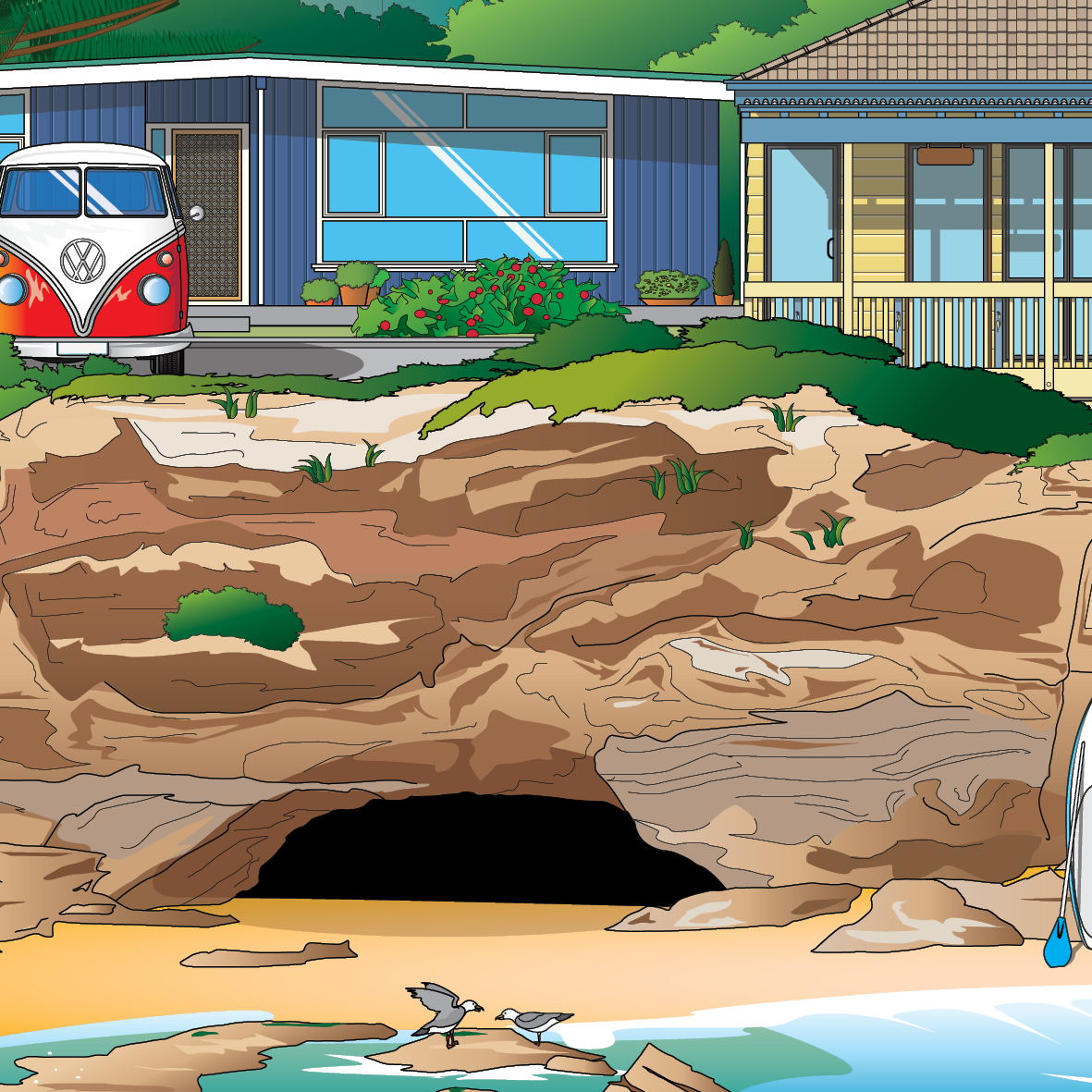 Caves Beach worldscape artwork souvenir expanded 1