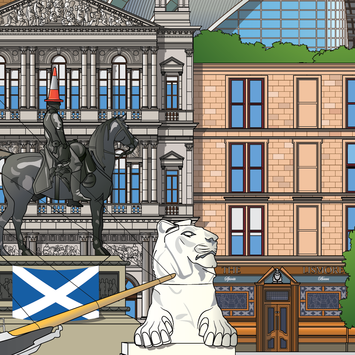Glasgow illustration close-up view4