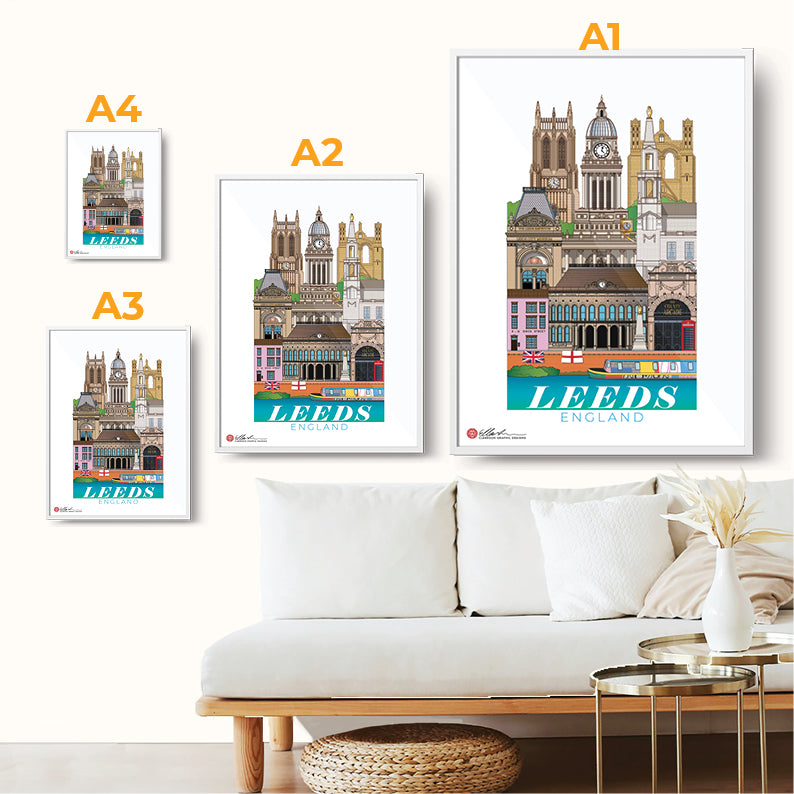 Leeds England worldscape artwork souvenir multi frame guide