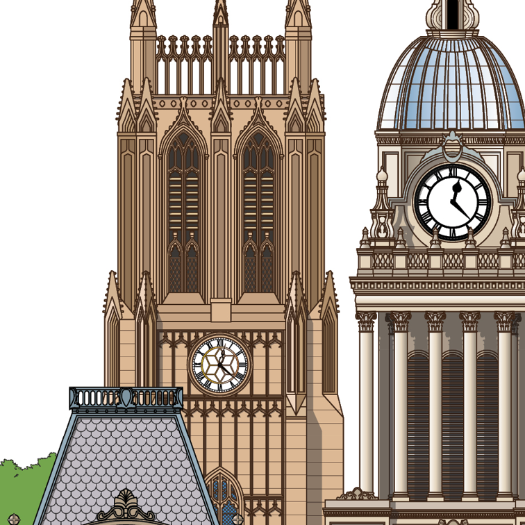 Leeds England worldscape artwork souvenir expanded 1