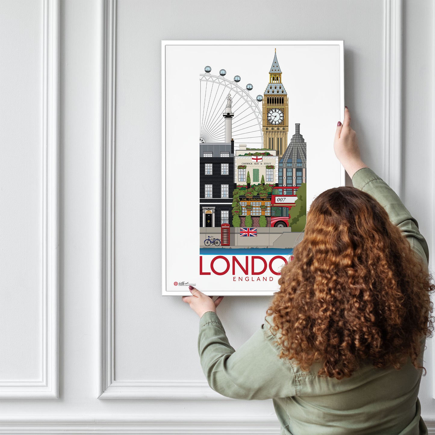 Capitals of the UK set worldscape artwork souvenir London hanging on wall