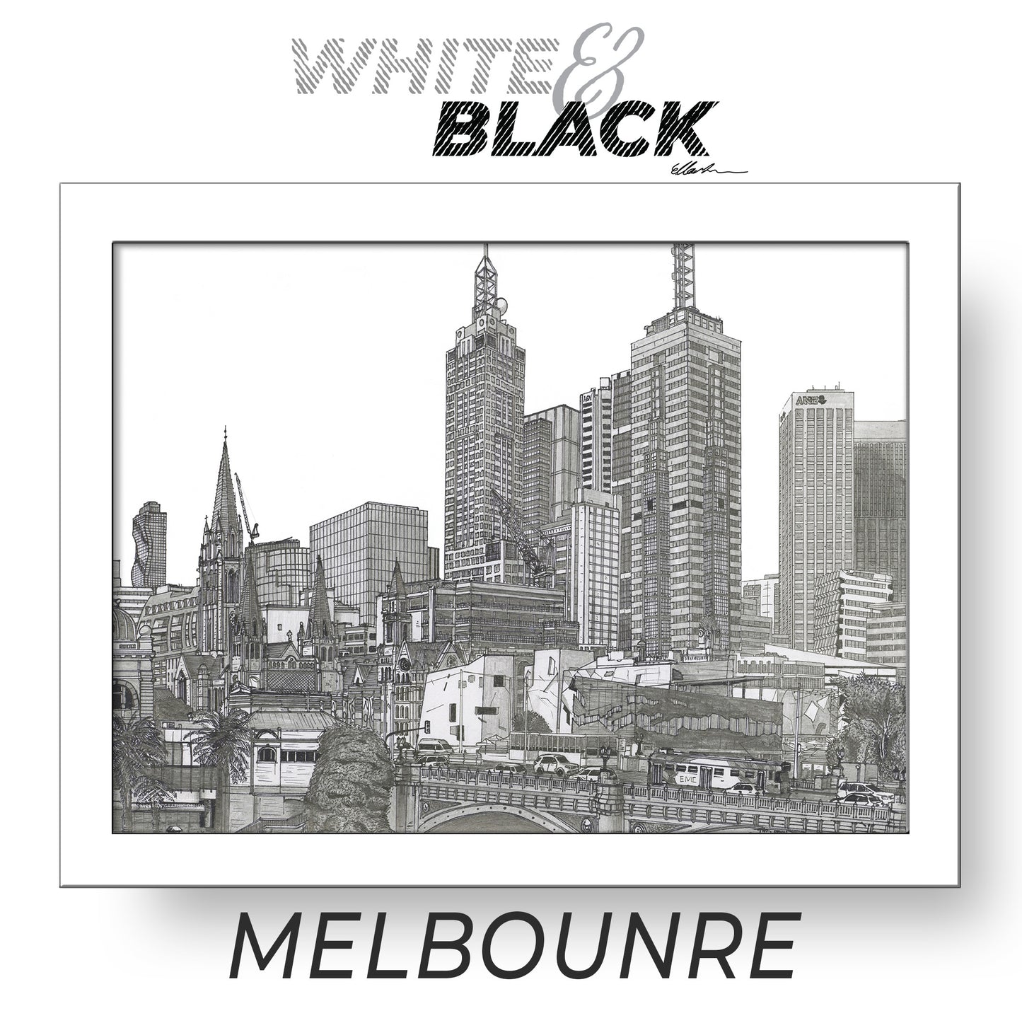 MELBOURNE Australia White & Black