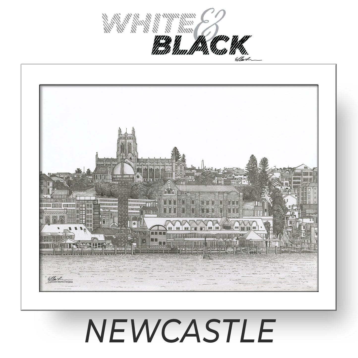 NEWCASTLE Australia White & Black