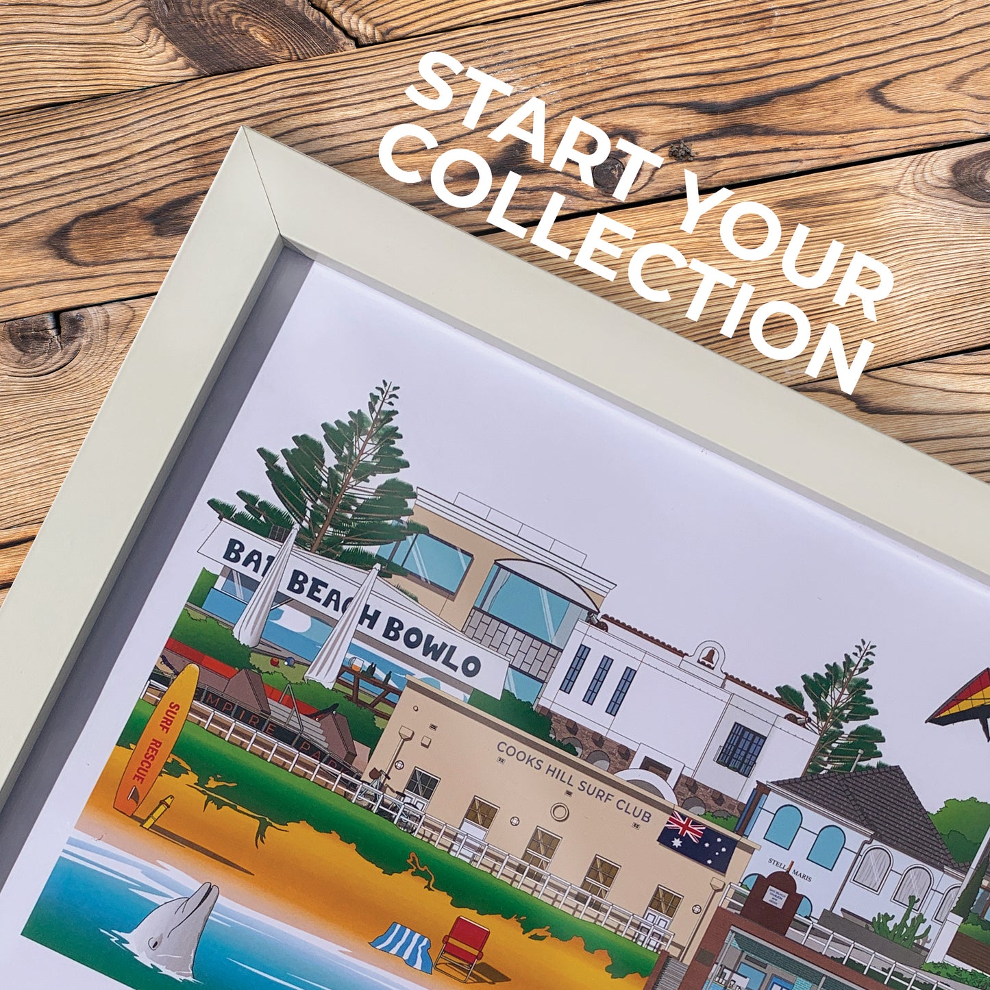 Bar Beach Newcastle NSW souvenir wall art print WORLDSCAPE COLLECTIVE collection