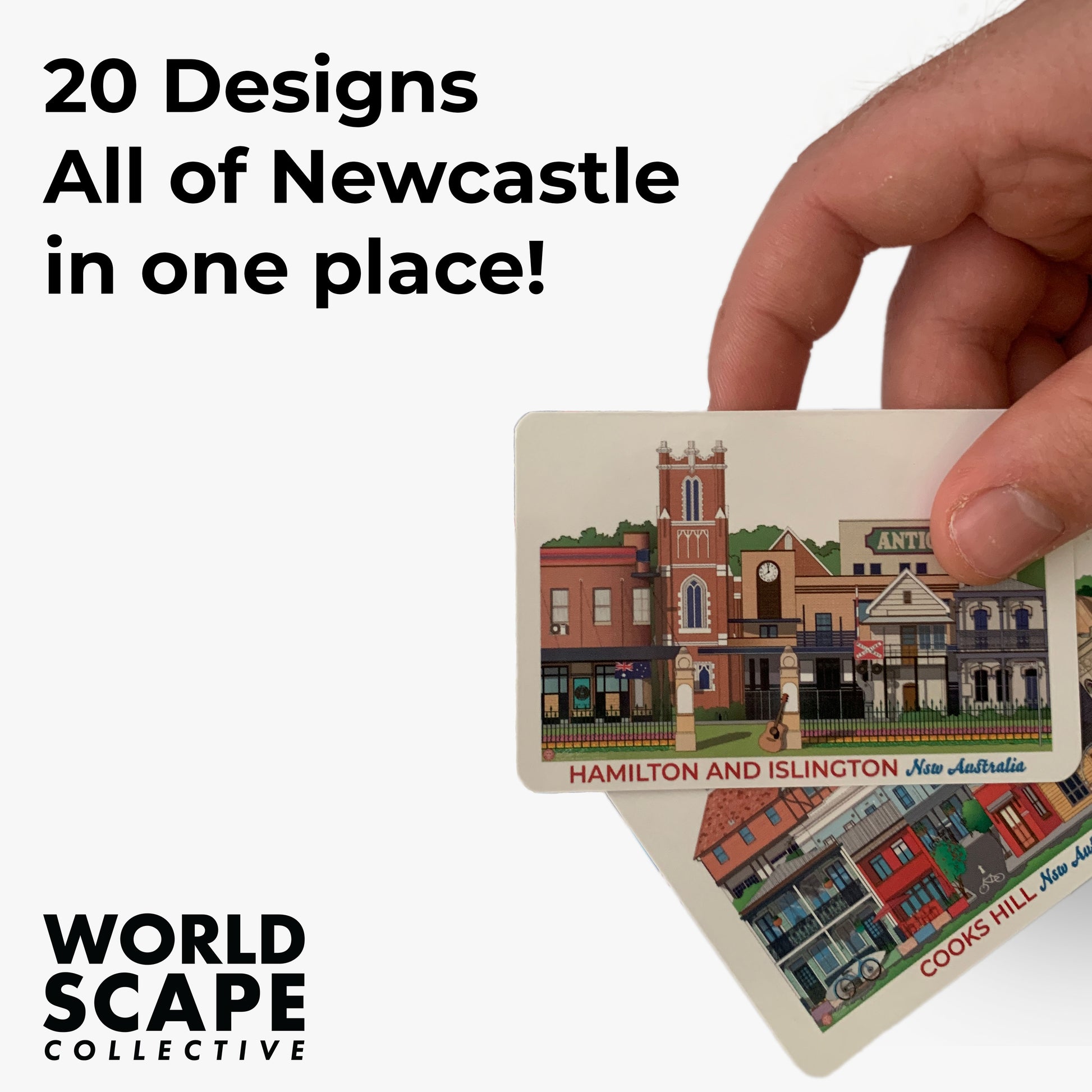 Newcastle Australia Playing Card Pack Deck of Cards Merewether, Adamstown hand holding card