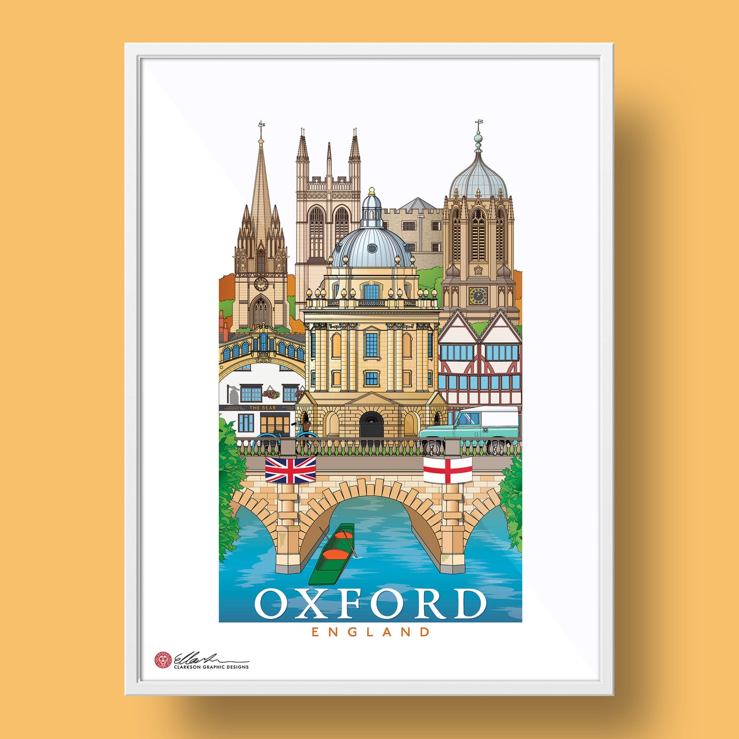 Oxford England worldscape souvenir framed print front