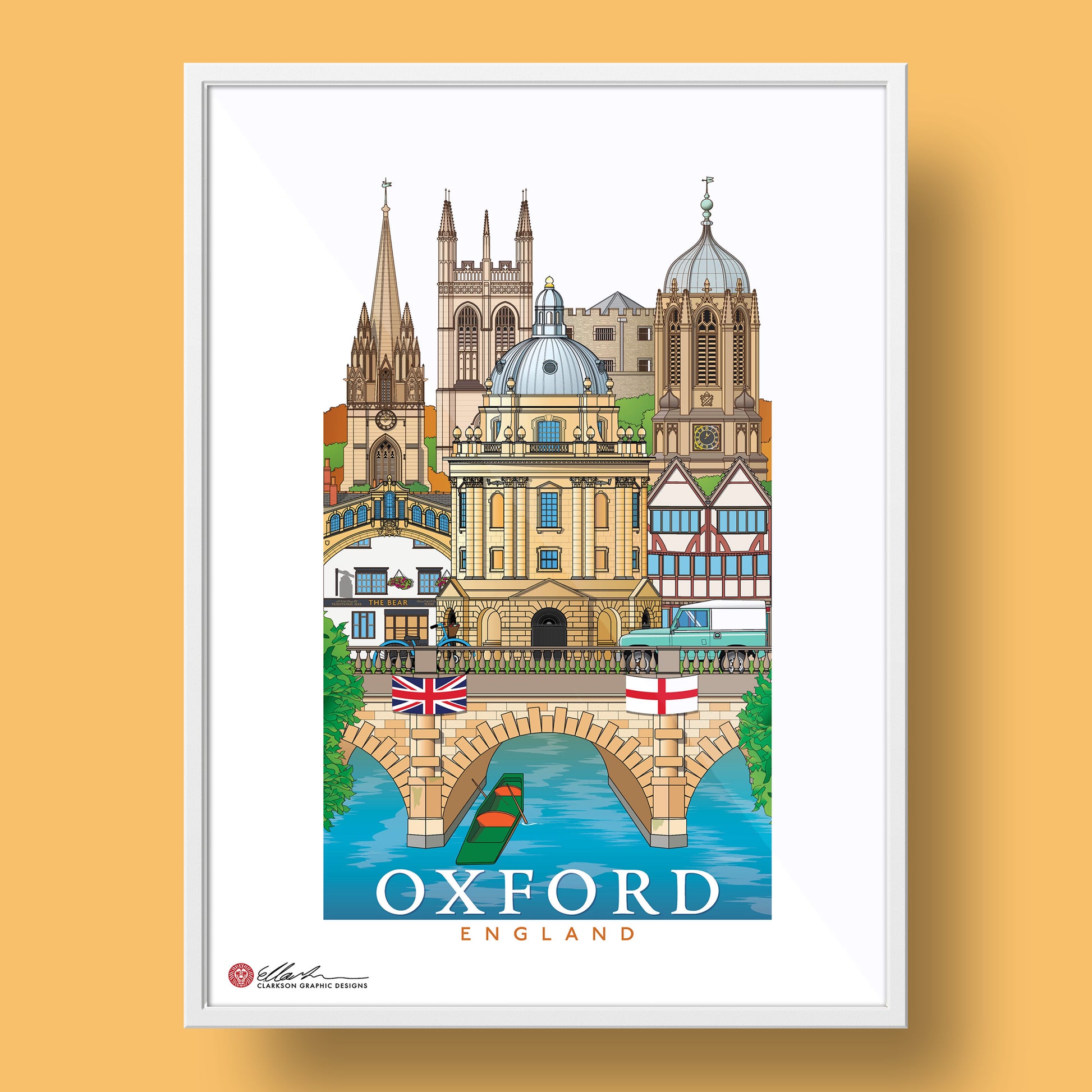 Oxford England worldscape souvenir framed print front