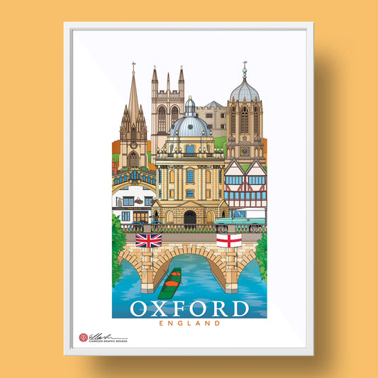 Oxford England worldscape souvenir framed print front