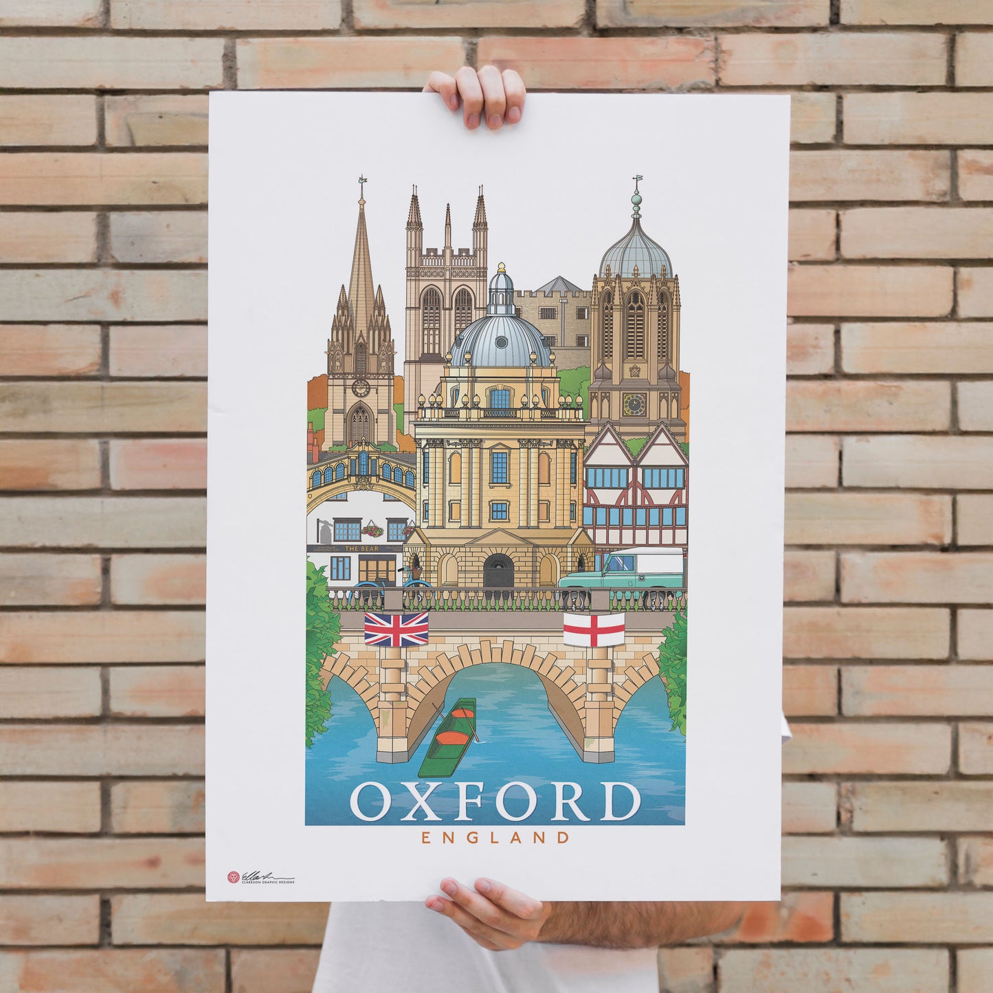 Oxford England worldscape souvenir unframed print