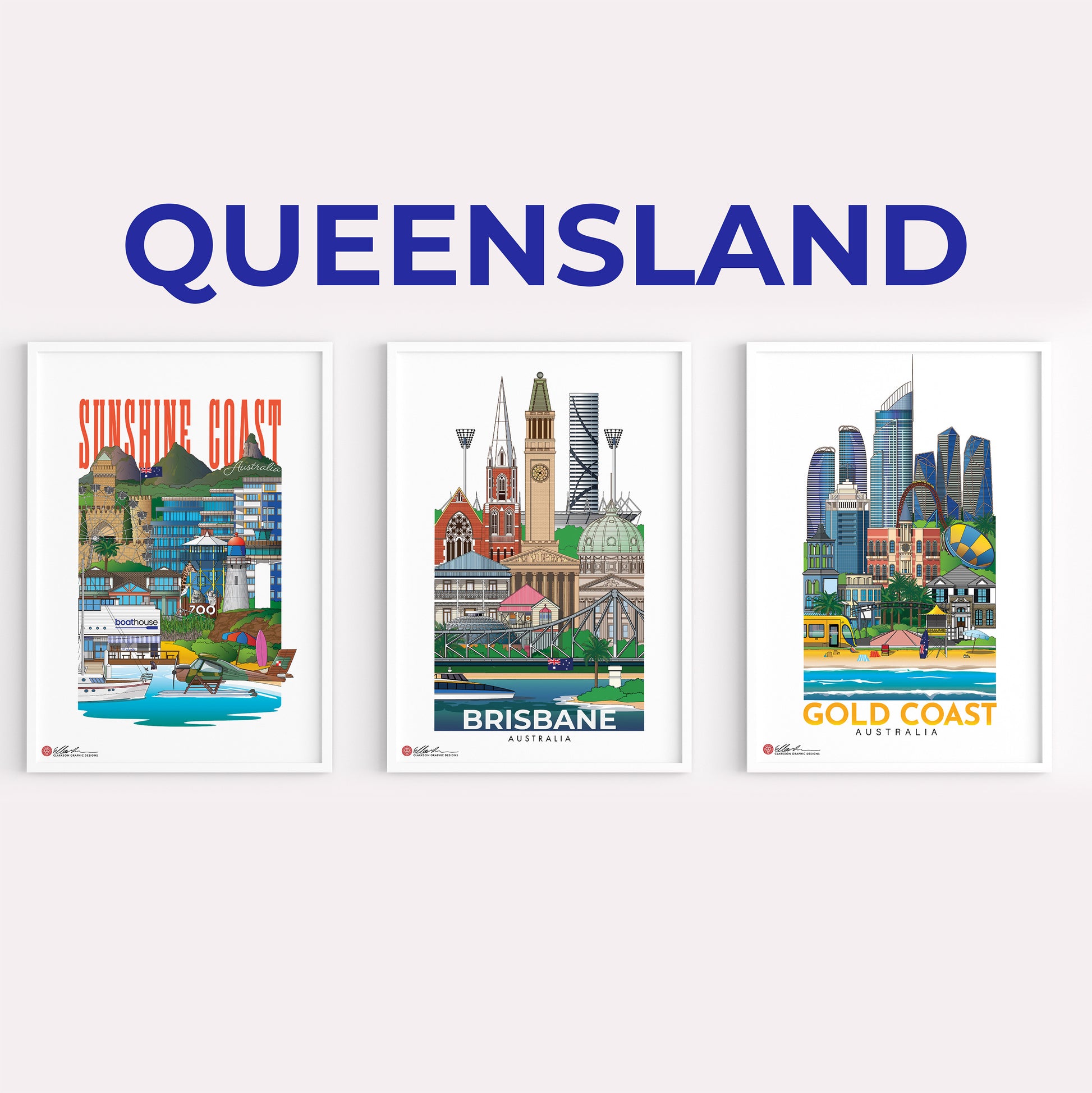 Queensland Australia collection Brisbane Sunshine Coast Gold Coast framed print