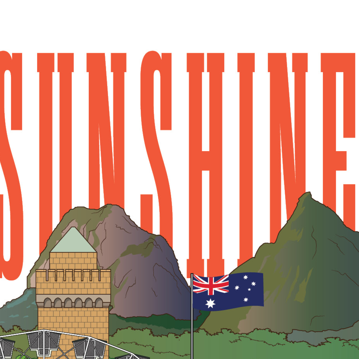 Sunshine Coast QLD Australia souvenir artwork print expanded1