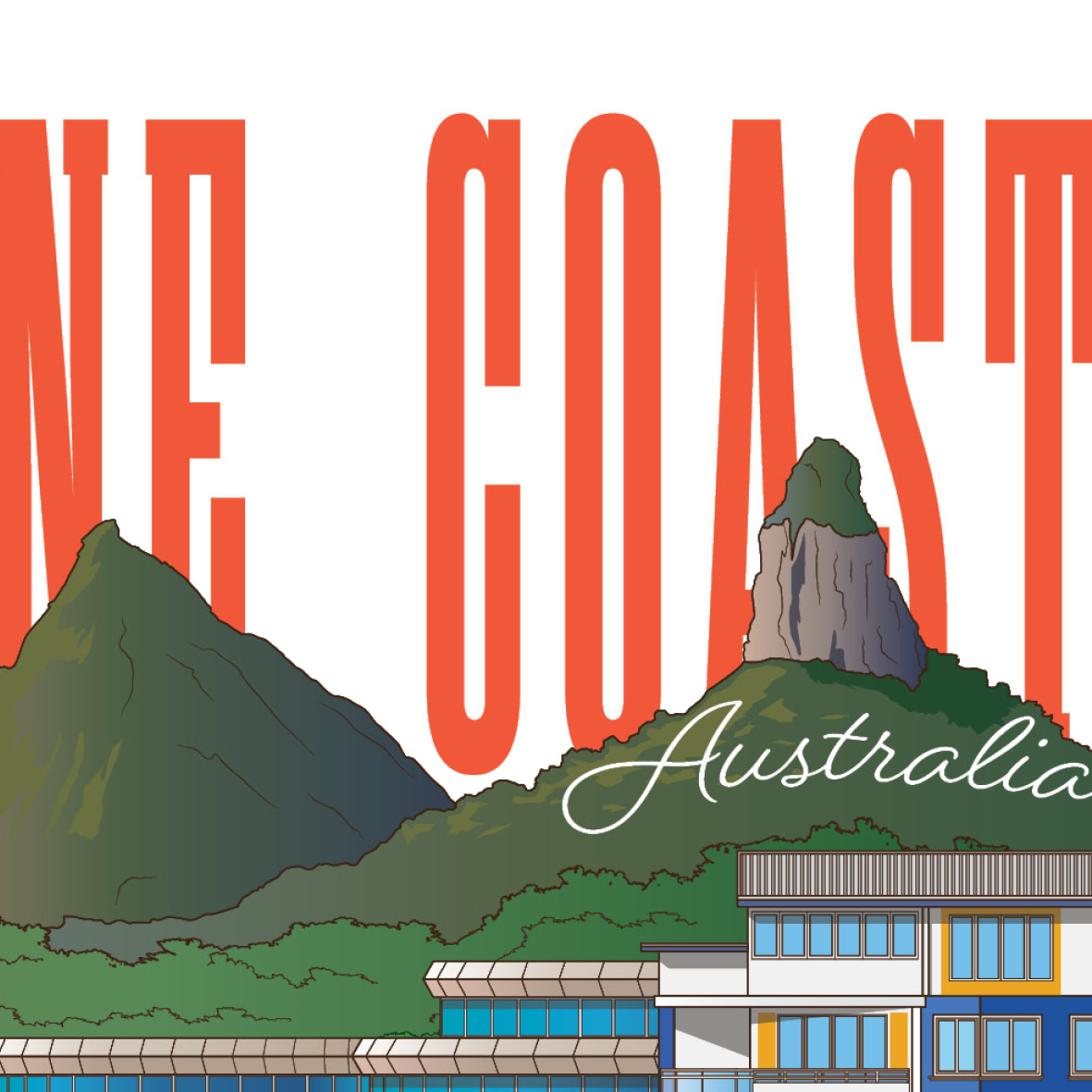 Sunshine Coast QLD Australia souvenir artwork print expanded2