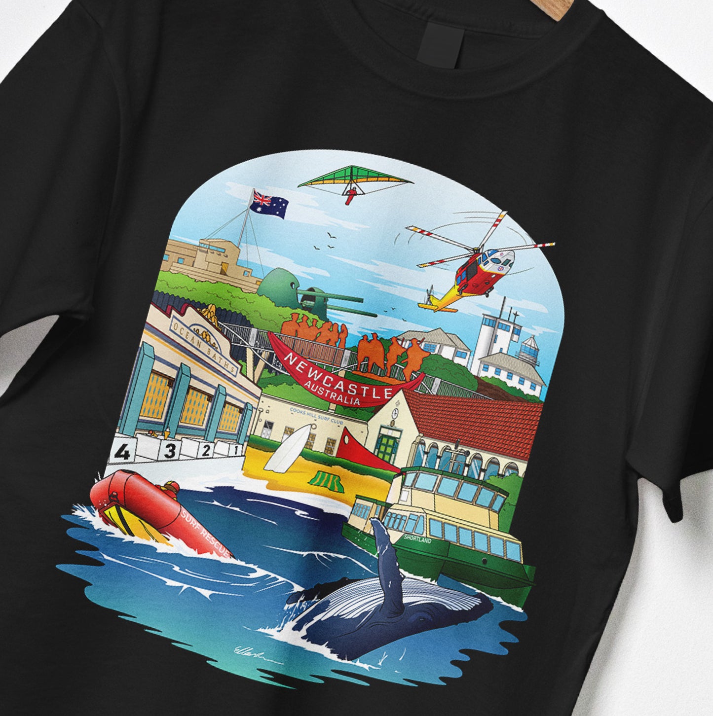 NEWCASTLE BEACHES T-SHIRT UNISEX