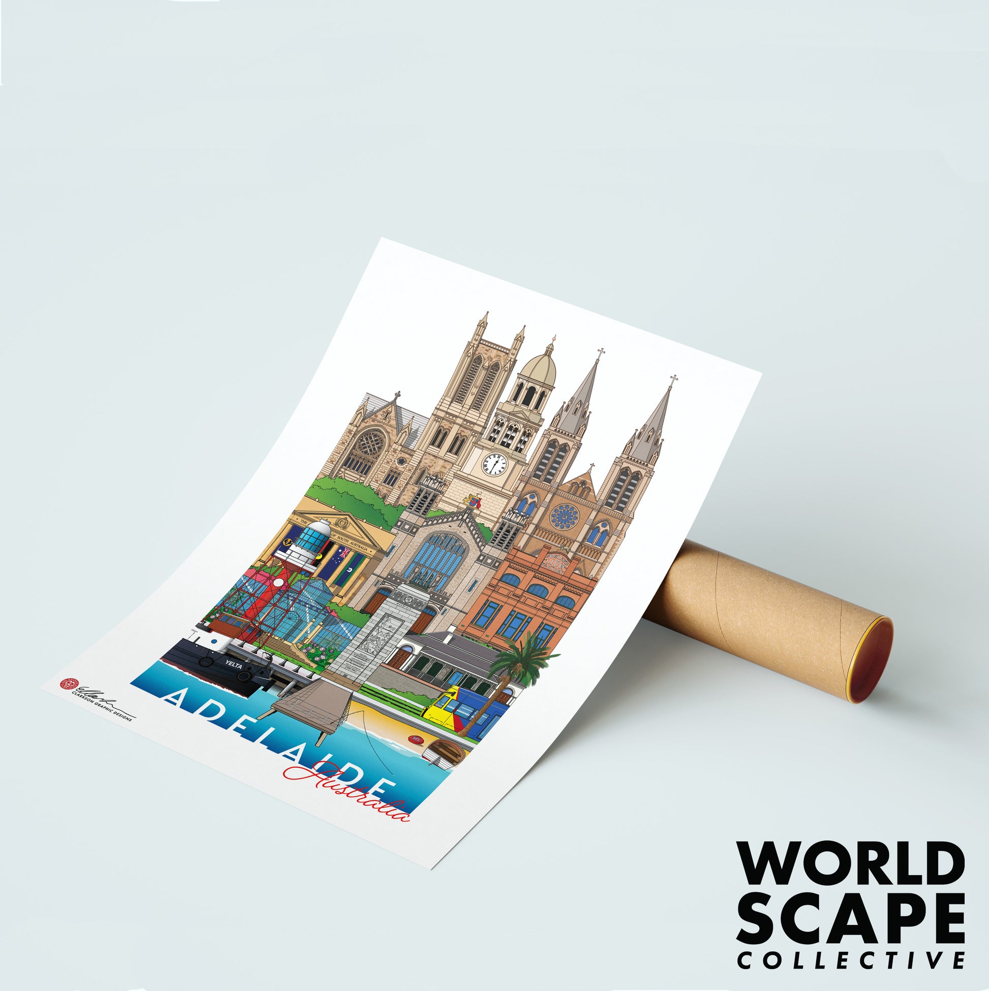 Adelaide South Australia artwork print unframed