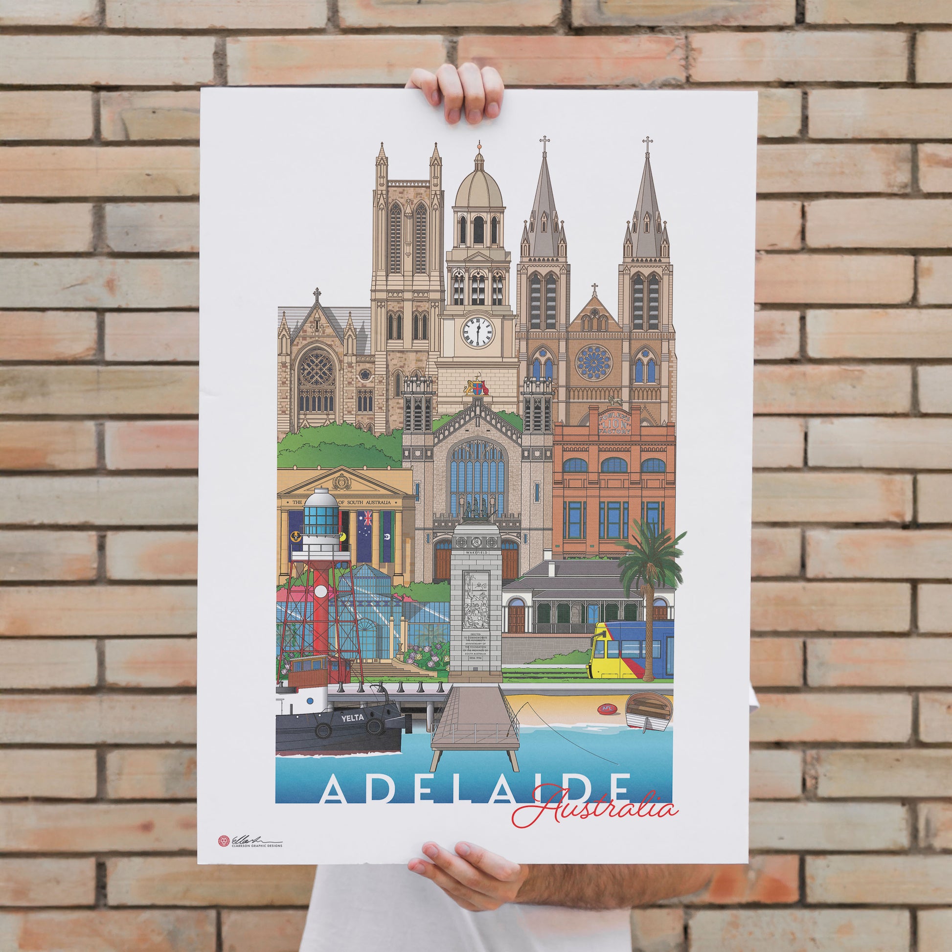 Adelaide South Australia artwork WORLDSCAPE COLLECTIVE unframed held