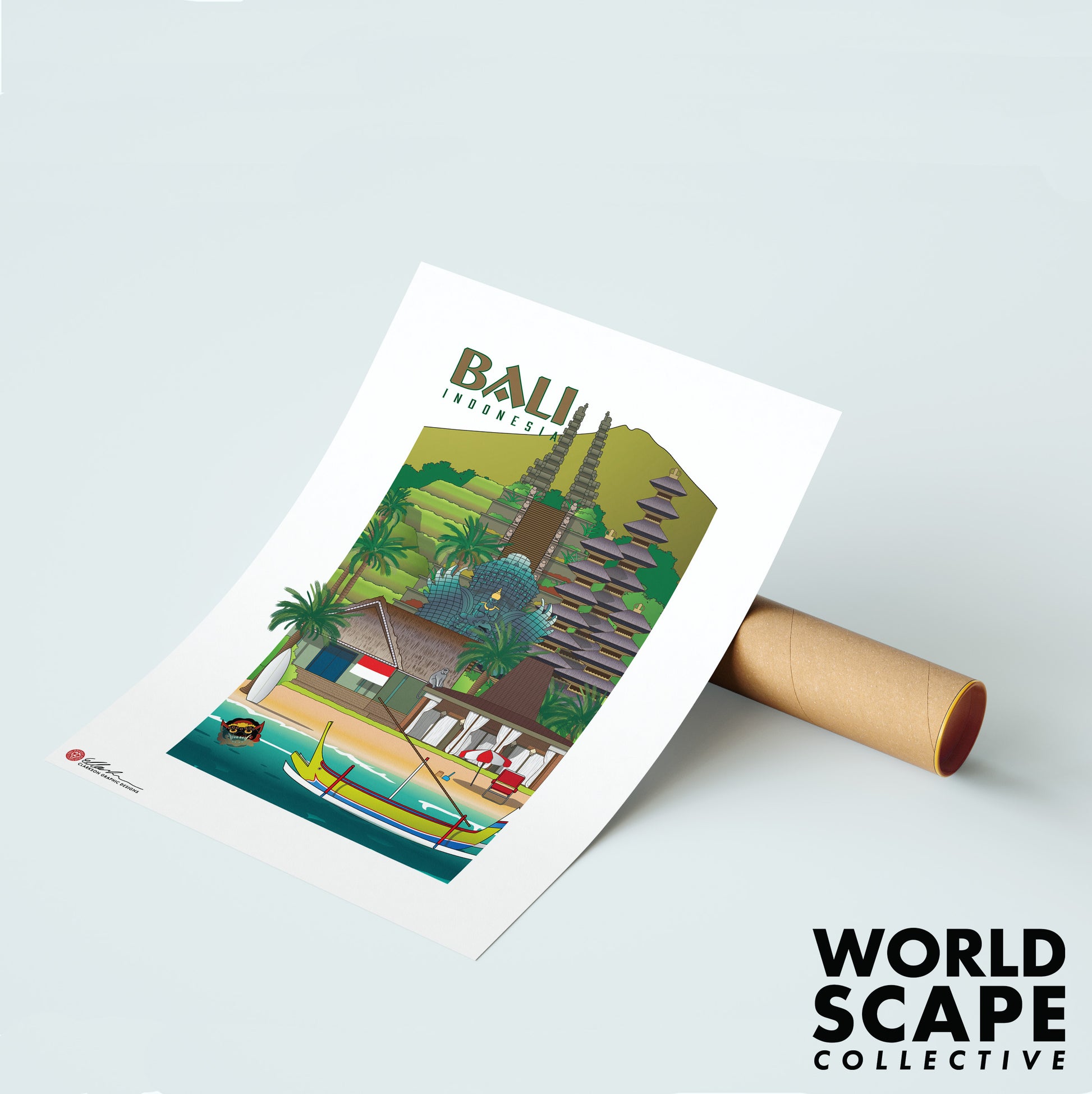 Bali Indonesia souvenir print artwork unframed