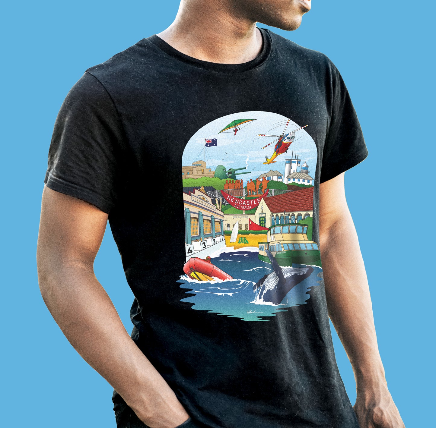 NEWCASTLE BEACHES T-SHIRT UNISEX