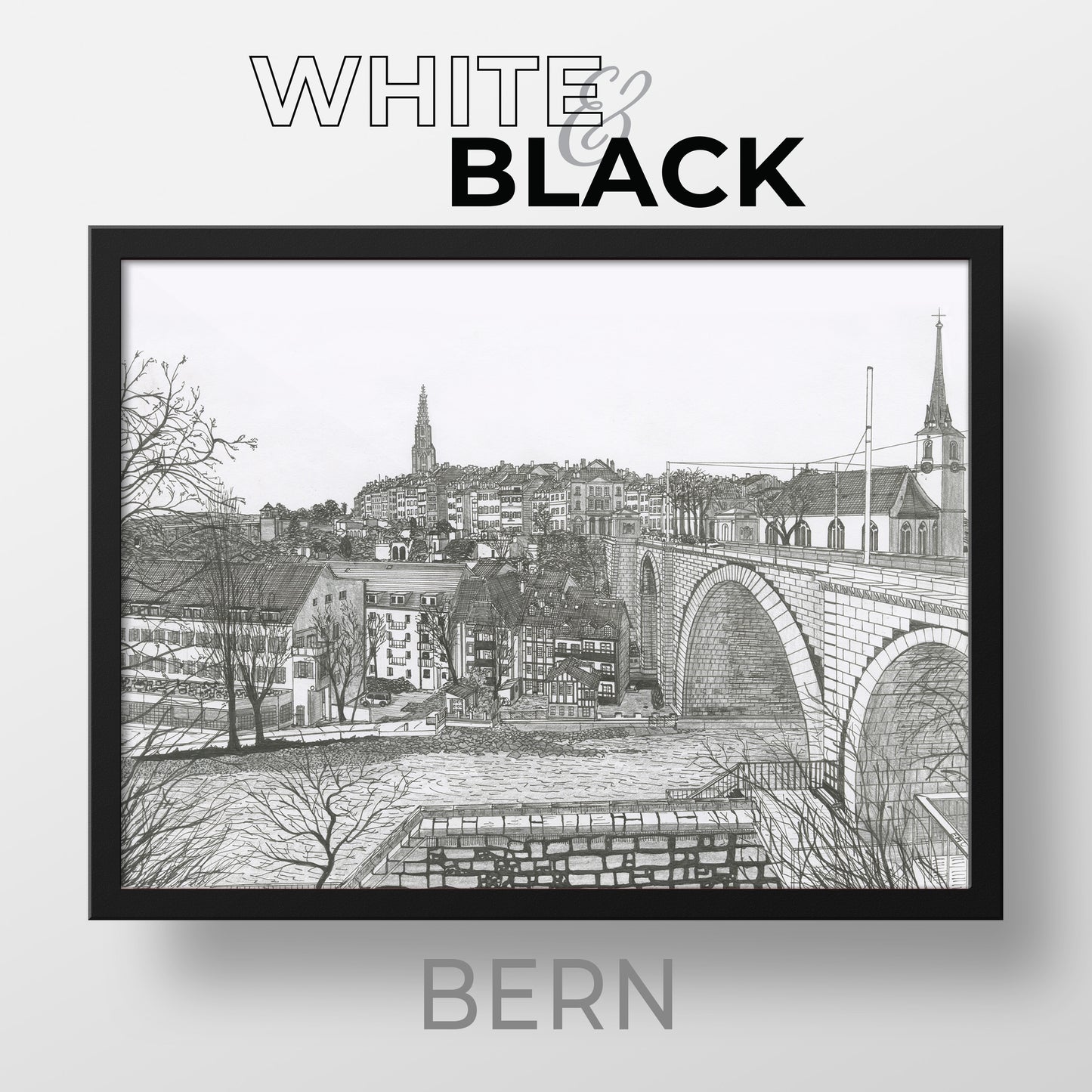 BERN Switzerland White & Black