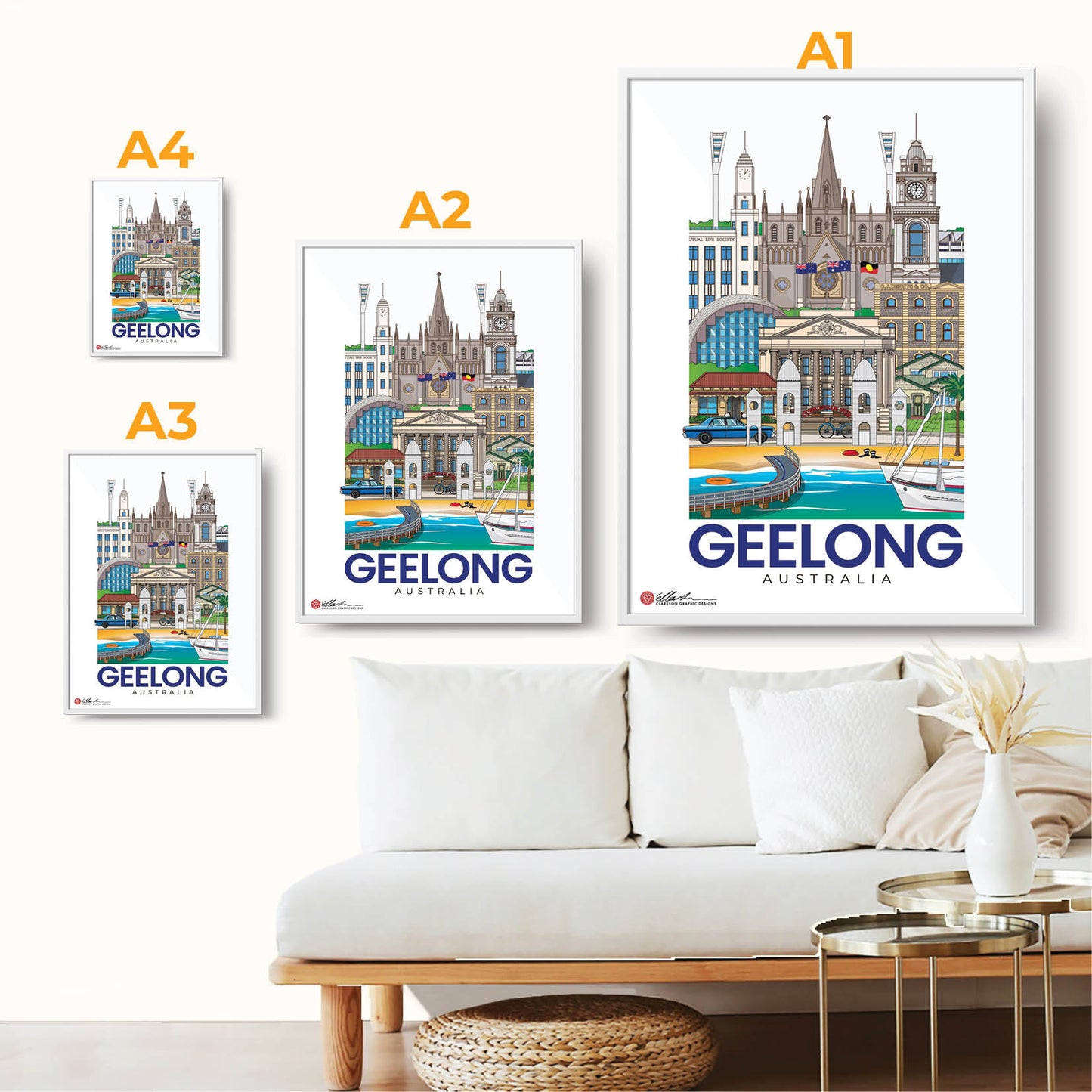 Geelong Australia artwork print souvenir worldscape collective  frame guide