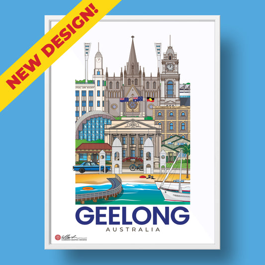 Geelong Australia artwork print souvenir worldscape collective new design