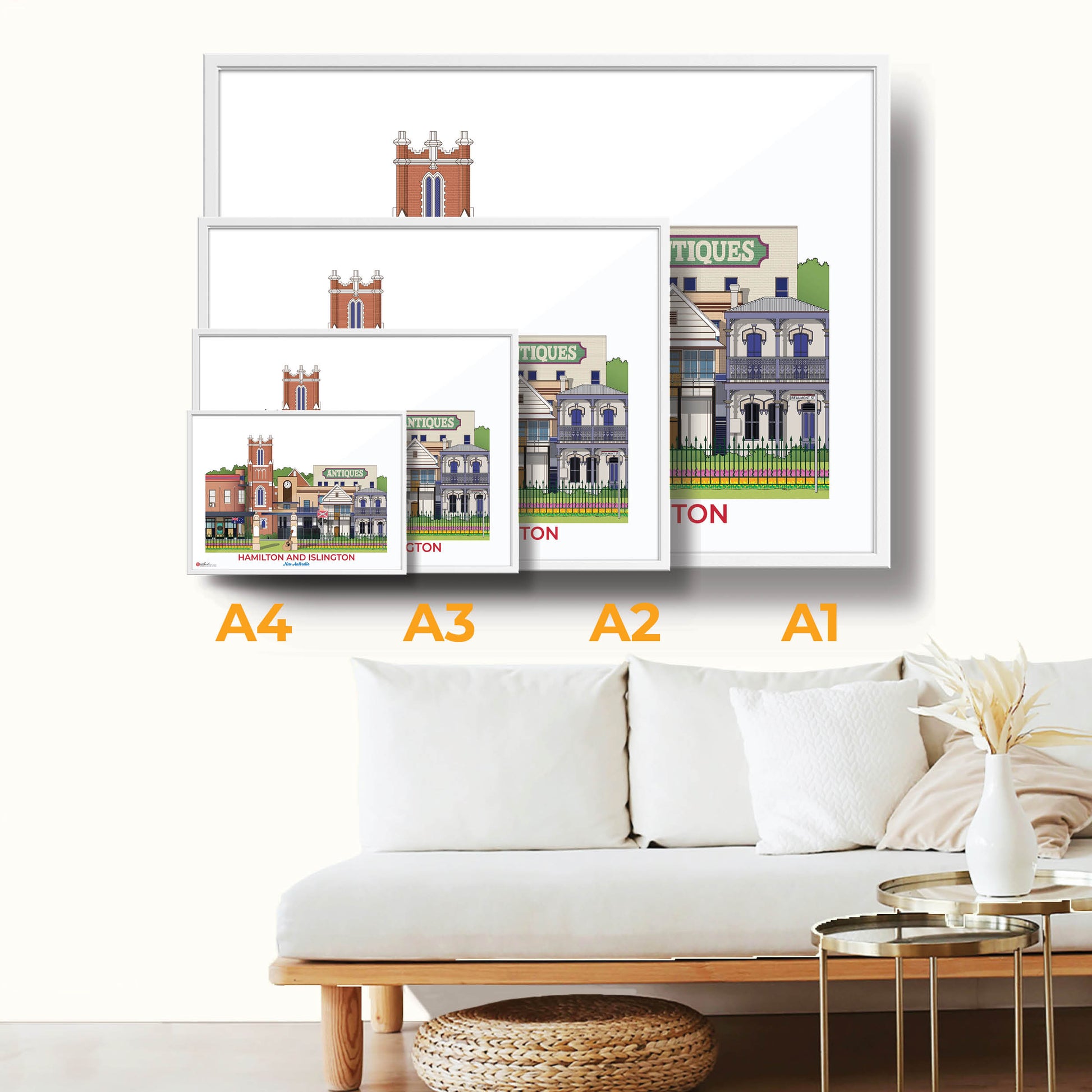 Hamilton and Islington Newcastle NSW Australia artwork souvenir multiple sizes
