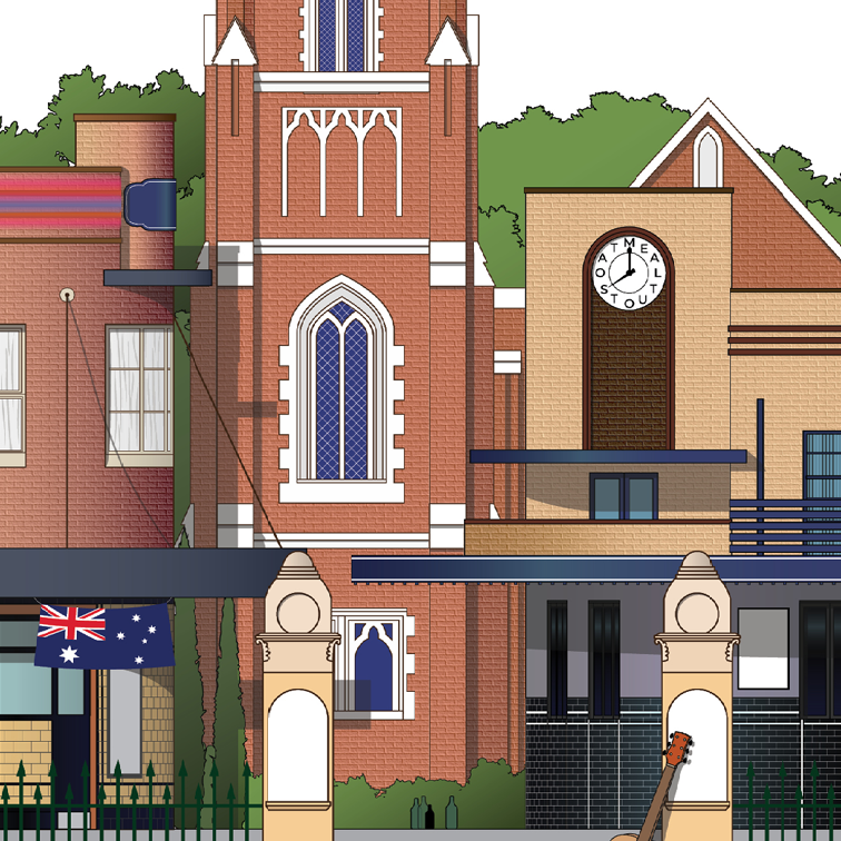 Hamilton and Islington Newcastle NSW Australia artwork souvenir expanded 1