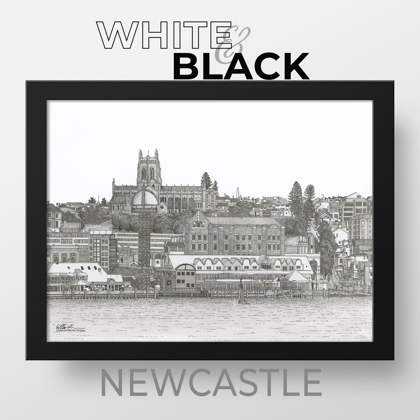 NEWCASTLE Australia White & Black