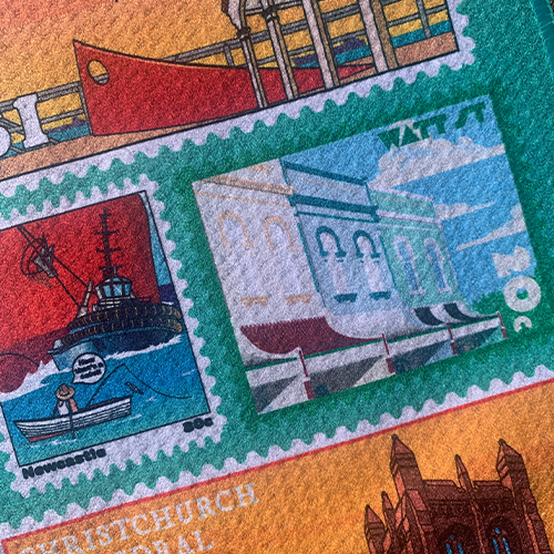 NEWCASTLE TEA TOWEL Stamp Edition