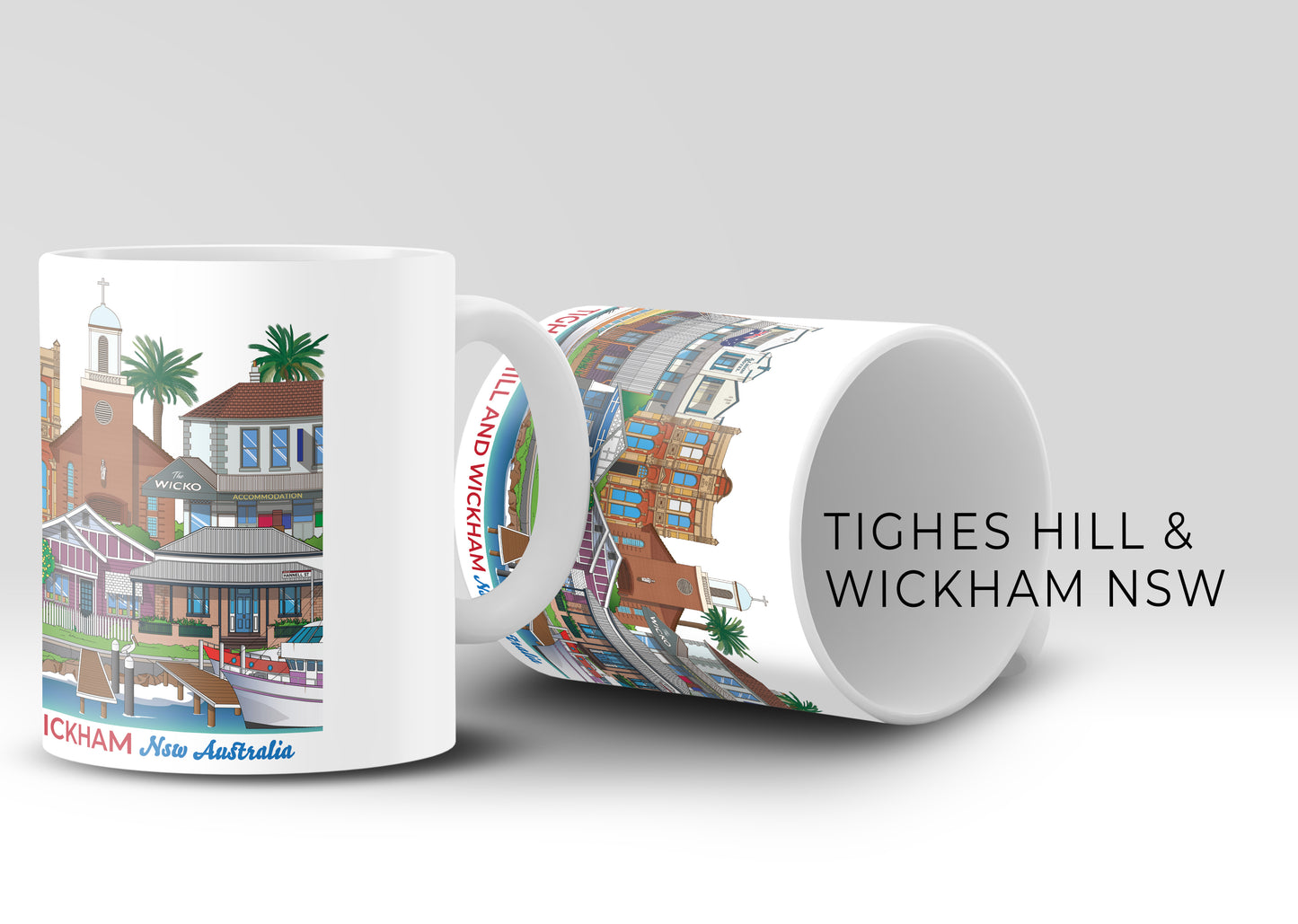 TIGHES HILL AND WICKHAM NSW MUG